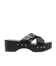 Logo clasp sandals 38 Black
