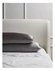 [Heritage] Silk Front Pillowcase Pair in Charcoal