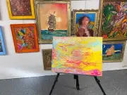 Original Abstract Painting on Canvas , Signed Serg Graff "Mood", COA