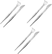 6 Pcs Bonsai Forceps Stainless Steel Spatula Ar Multitool Tweezers for Crafts Craft Tweezers Garden Soil Tweezers Tweezers for Plants Stainless Steel Bonsai Tools Bonsai Tree Tools