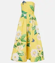 [Leo Lin] Leo Lin Lynn floral cotton midi dress UK 6 yellow