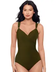 [Miraclesuit Swim] Razzle Dazzle Siren Crossover Shaping Swimsuit in Green