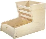 Rabbit Hay Holder - Grass Feeding Rack for Small Pet | 2-in-1 Wooden Double Zone Separate Hay Feeder Holder for Guinea Chinchilla Rabbit Bunny