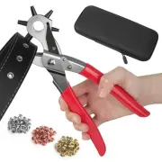 2 in 1 Leather Hole Punch Eyelet Tool Kit, 3/16" 4.5mm Revolving Hole Puncher...