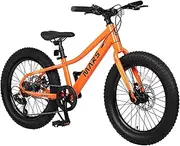 [Glerc] Mars Kids Mountain Bike, 20 24 Inch Fat Tire Bike for Teen Ages 6-14 Year Old, Bicycle with 2.8-Inch Wide Tires and 6 Speed Drivetrain, Disc Brakes