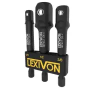 Impact Grade Socket Adapter Set, 3" Extension Bit With Holder | 3-Piece 1/4",...