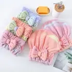 Extrame Soft Hair Towel Wrap with Button Shower Cap Women