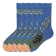 ANYSOX 5 Pairs Size 5-9 Fashion Long Sock Cartoon Personalized Creative Nature Leaf Print For Men Woman Foot Cold Winter Warm Comfortable Accessories