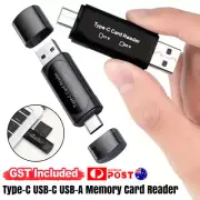 Type-C USB-C Memory Card Reader Micro SD/SD OTG For PC Macbook Tablet AU
