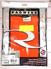 Safety Work Vest Orange SV83 Mesh XL Silver Reflective Tape 6 Pocket Radwear