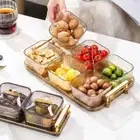 3/4/6 Grid Kitchen Tools Dry Fruit Storage Box Household Tray Living Room