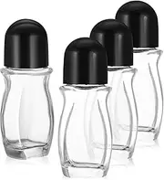 PACKOVE 4Pcs Glass Roller Ball Containers for Essential Oils Refillable Travel Bottles with Tight Seal Durable and Safe Design for Beauty Products the Go