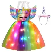 Unicorn Costume for Girls Led Light Up Unicorn Princess Tutu Outfit for Hallo...
