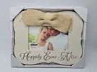 Happily Ever After Wedding Picture Frame With Burlap Bow NEW