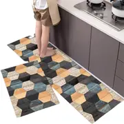 2Pcs Set Kitchen Floor Mats Home Door Mats Easy Clean-Style 4