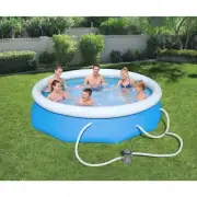 NEW Bestway 10ft Fast Set Inflatable Swimming Pool Outdoor with Pump and Filter