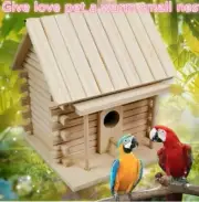 new wood birds box new breeding parrot cockatiels swallows nest outdoors poof w