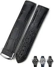 [KLVN] 20mm 22mm Leather Cowhide Rubber Watchbands Fit For Omega Seamaster Planet Ocean 600 GMT Orange Watch Strap
