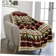 Premium Christmas Blanket Sherpa Fleece Throw| 50 x 60 Inches - Throw Red
