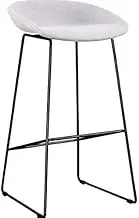 Fashion Trendy Nordic Minimalist Simple Temperament Creative Wrought Iron Cafe Stool High Home Chair, Size: 55cm/1.8ft for Women Men Teen Boys and Girls Older (Color : White)