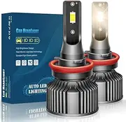 KOOMTOOM 5000K H11 H8 H9 H16 LED Bulbs/Fog light Bulbs, Strong Penetrating Power 12000LM 400% Brightness No Noise 50,000 Hours Lifespan,Warm White Halogen Replacement, Pack of 2(H8)