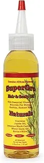 ILIOS African Formulas SuperGrow Hair & Scalp Oil 4oz for Nourishing, Moisturizing, Shining - Lightweight Oil Blend for Dry Scalp and for, Silky, Wavy, Curly, Coily, Frizzy. Packaging