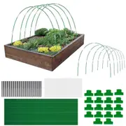 85Pcs Set Garden Netting Kit for Raised Beds Fiberglass Garden Hoops Bird Barrier Protection