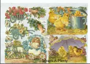 German Embossed SILVER GLITTER Scrap Die Cut - Easter & Valentine EF7094G