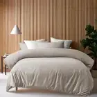 Accessorize 400TC Bamboo Cotton Quilt Doona Duvet Cover Stone Double