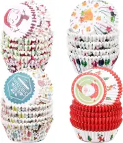 Jinlaili Pack of 400 Christmas Muffin Cases Paper, Muffin Baking Cups, Muffin...