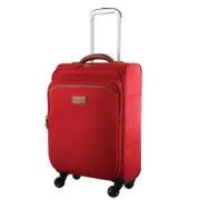 Pierre Cardin 40L Cabin SoftShell Suitcase Travel Luggage Bag 4Wheel Case Red