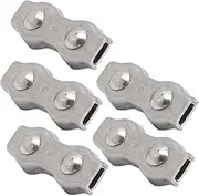 Baxnore 5PCS M4 Stainless Steel Duplex Wire Rope Clamp, Secure Locking Grip Cable Clip for Awning Wire Rope Patio Marine Use
