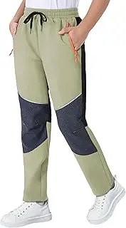 [ANGEL CITIZ] Kids Pants Quick Dry Hiking Outdoor Lightweight Uniform Pants for Boys Girls Joggers with 3 Zipper Pockets