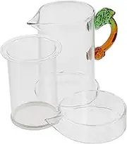 DONFAMDS 1 Set Transparent Filtration Tea Pot Heat Resistant Glass Teapot with Long Spout for Smooth Pouring for Home and Office Tea Brewing