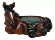 Rustic Western Brown Chestnut Horse Coaster Holder with Horseshoe Coasters Set