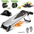 Easy to Use Adjust 5 V-Shaped Blades Mandoline Slicer Julienne Potato Chips