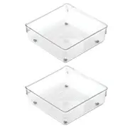 2x iDesign Linus 15.2x5.1cm Kitchen Drawer Organiser Home/Office Storage Tray