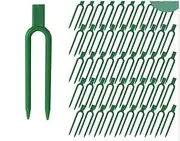 50PCS Strawberry Planting Fork Green Stolon Fixator Watermelon Vine Pressing Device Fastening Fixture Clamp Clips ﻿(Green-55mm)