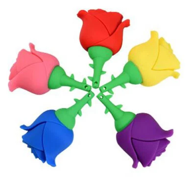 2.0 16GB 32GB 64GB Red Yellow Blue Purple Pink Rose Flower USB Flash Thumb Drive