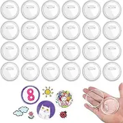 VIVIIHOO Pack of 30 DIY Transparent Buttons 58 mm Without Button Machine, Acrylic Lapel Buttons with Safety Pin, Craft Set for Photo, Clothing, School
