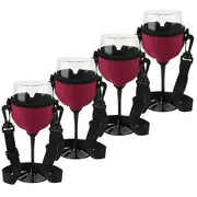 4pcs Portable Wine Glass Holder Strap Wine Sling Yoke Glass Holder Support Neck Strap For Birthday