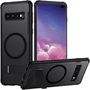 [TIANNIUKE] Magnetic Case for Samsung Galaxy S10 Plus, Compatible with MagSafe,Adjustable Kickstand, Translucent Matte Anti-Fingerprint,Shockproof Protective Phone Case for Galaxy S10 Plus Case