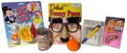 CLOWN JOKER KIT Joke Prank Squirt Flower Snake Can Funny Nose Glasses Teeth Pen