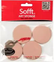 Sofft Artist Tools by GOLDEN, round Sponges, Pack of 4, Professional Artist Past