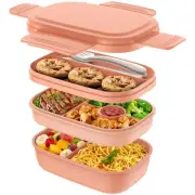 Bento Box Adult Lunch Box,3 Stackable Bento Lunch Containers for Adults/Kids,...