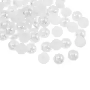 300pcs Flatback Pearls 10mm ABS Plastic Half Round Dome Pearls, Dark Blue