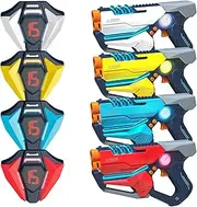 Laser Tag Set of 4, Laser Tag Gun with Vest for Teens and Adults Boys & Girls, Cool Teenage Lazer Group Activity, Birthday for Kids Ages 6 7 8 9 10 11 12+Year Old