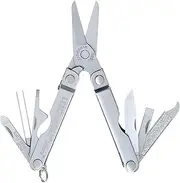 [LEATHERMAN] Micra Keychain Multitool with Spring-Action Scissors and Grooming Tools, Stainless Steel, Black