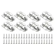 8 Pcs Duck-billed Hasp Lock, Retro Box Toggle Latch with Padlock Hole, Silver