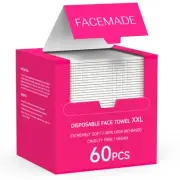 60 Ct Disposable Face Towels XXL Face Towelettes for Makeup and Clean Super So